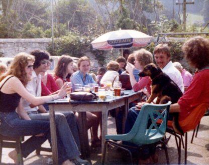 Chris Robinson and friends in the Seven Stars beer Garden c1977
